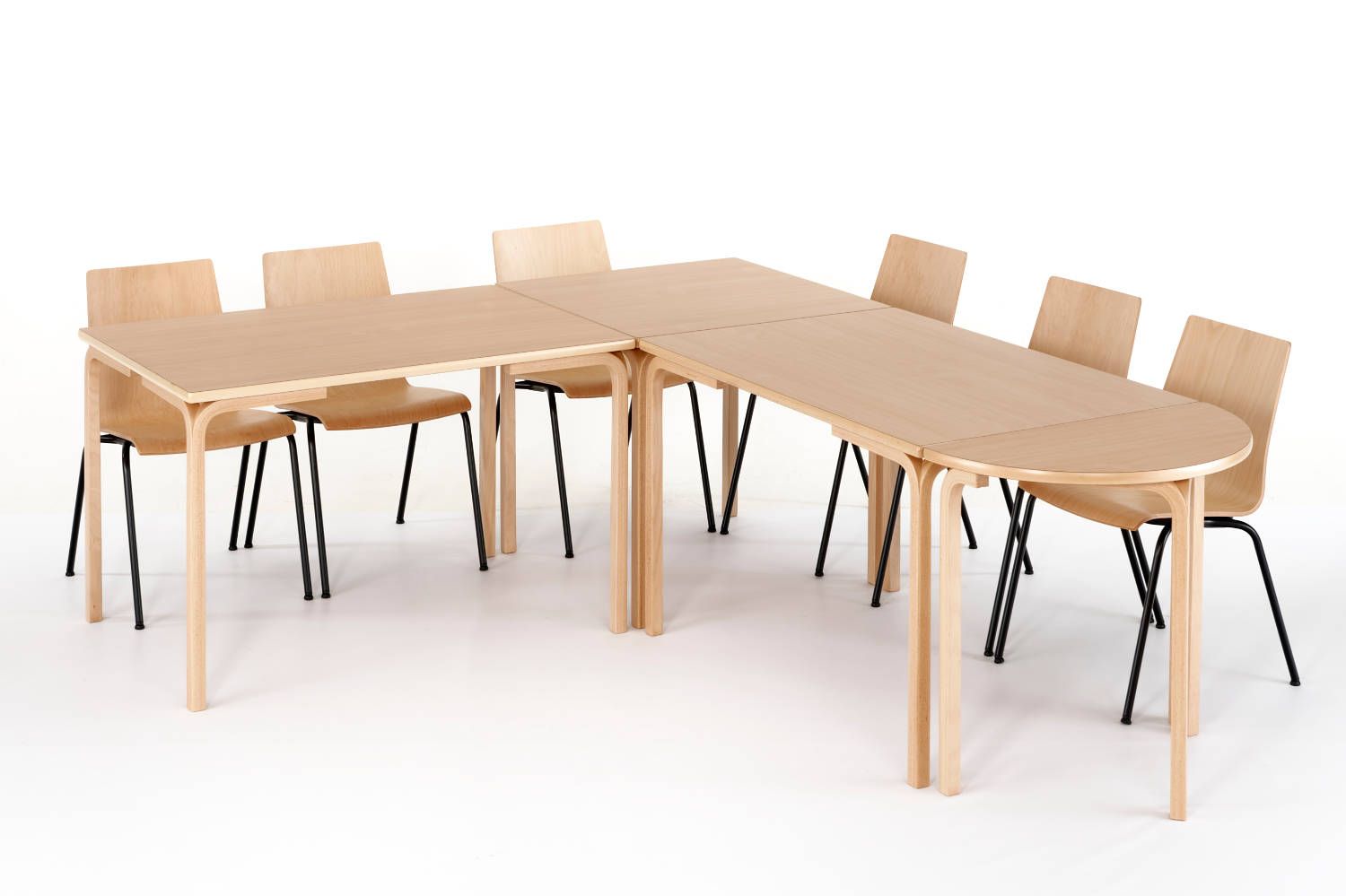 Halbrunde Vollholztische zum Beistellen | STUHLOASE